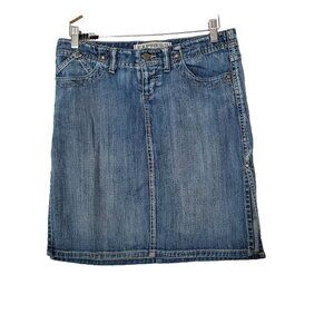 Express Precision Fit Y2K Denim Skirt Size 10 Button Fly
